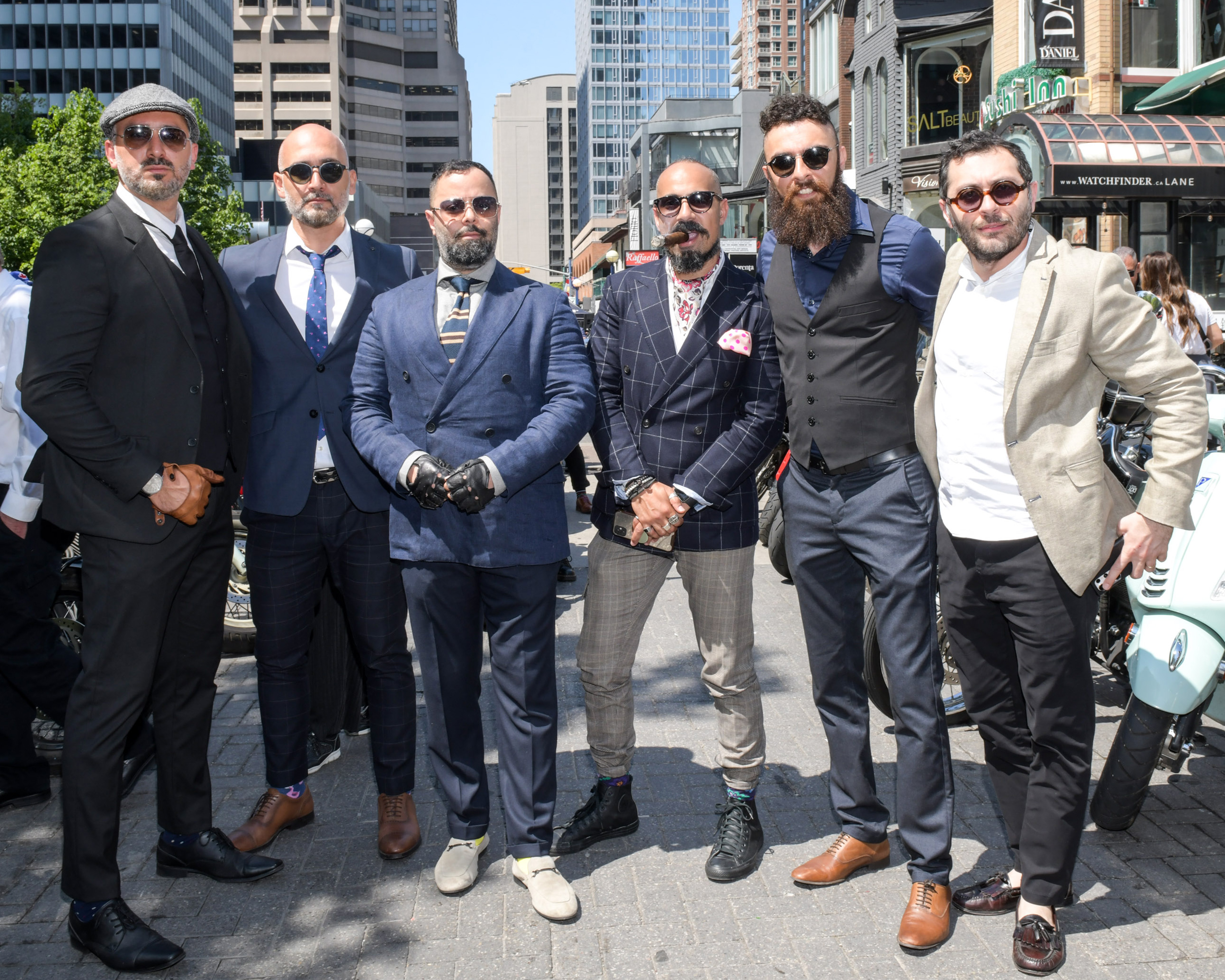 6 gentleman at the Toronto Distinguished Gentleman's Ride